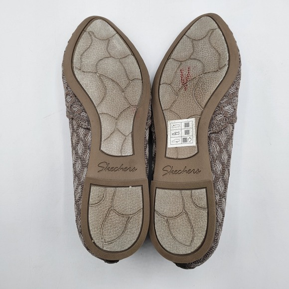 Skechers Womens Cleo Honeycomb Flats Size 6 Taupe Woven Stretch Cushioned 44882 - Picture 9 of 13